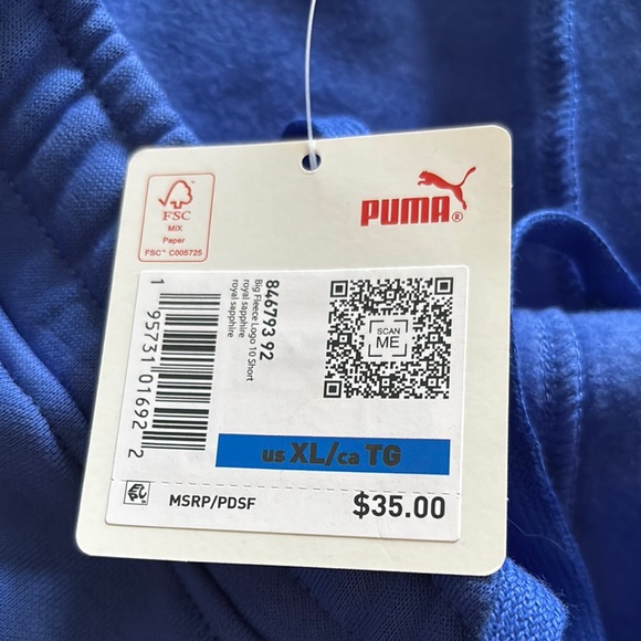 Puma Blue Athletic Shorts with Elastic Waistband - Picture 3 of 5